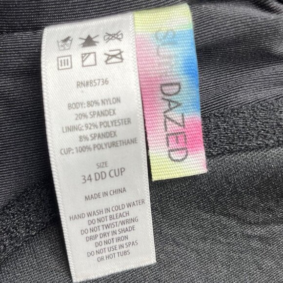 SunDazed Simone HLT Bikini Swim Suit Top Womens 34DD Black Padded New - Picture 5 of 8